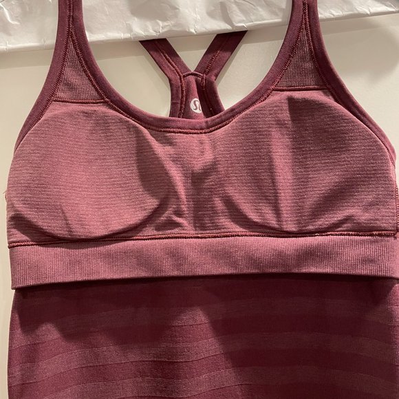 Lululemon Maroon Striped Racerback Top - Picture 4 of 4